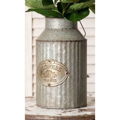MILK CAN VASE DAIRY BUCKET w/Handle Creamer Bucket Flowers & Plants Vase Can   173472319563